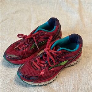Red and Teal Athletic Shoes